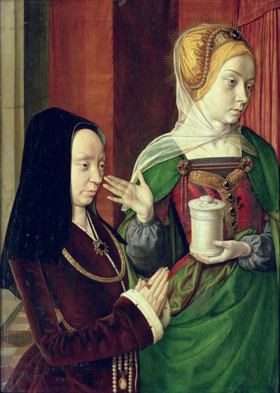 Madeleine von Burgund präsentiert von St. Maria Magdalena von Master of Moulins